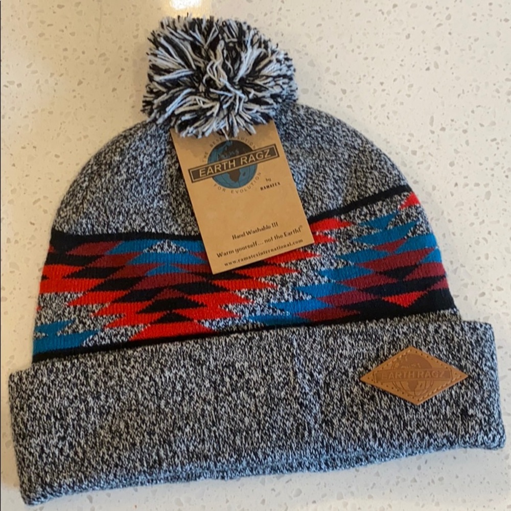 Earth Ragz Rolled Beanie Hat with Pom Pom - Picture 5 of 7